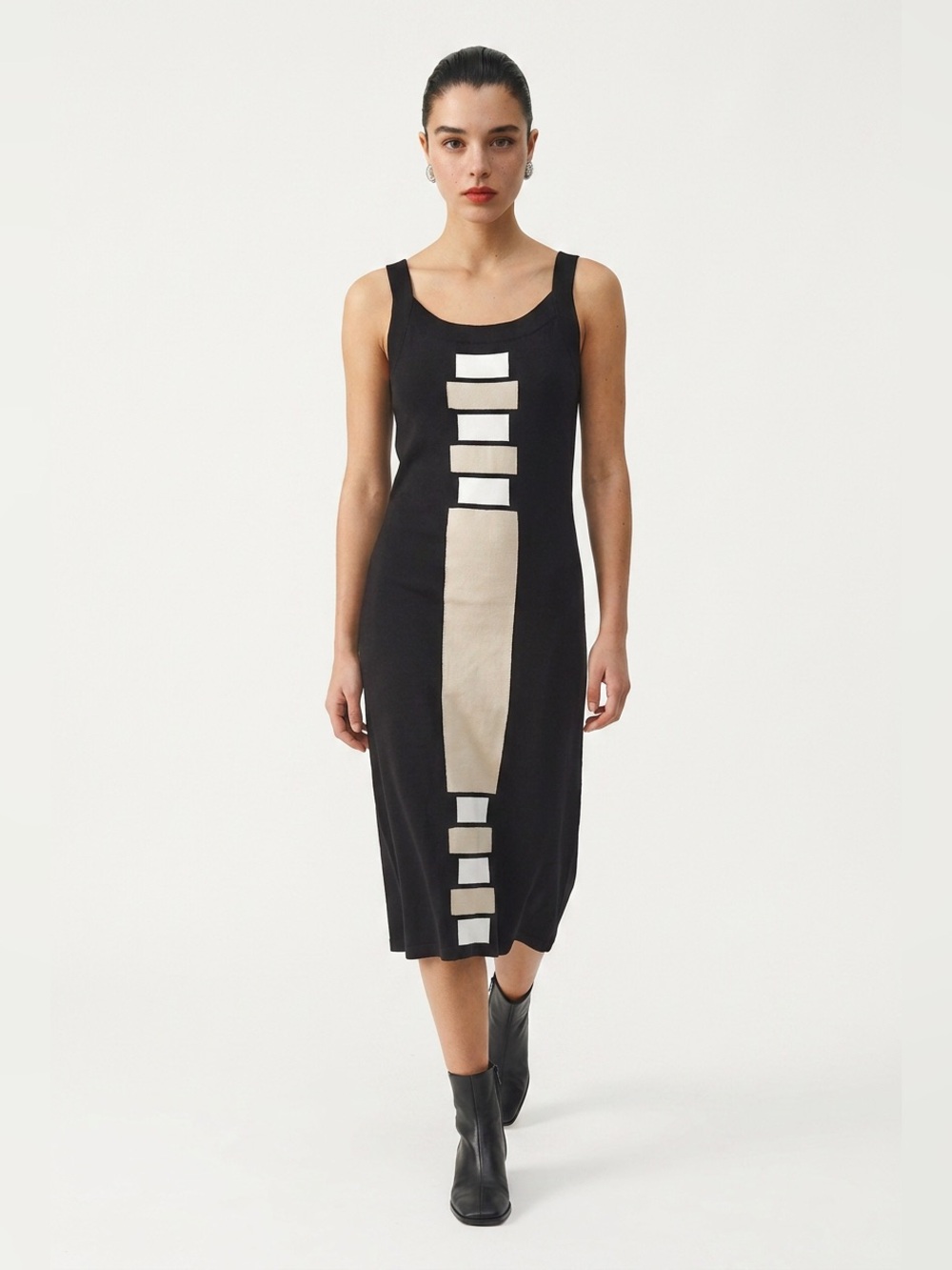 Knit colour block dress